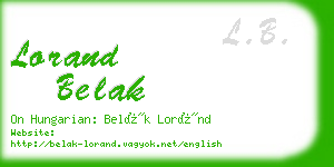 lorand belak business card